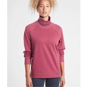 Athleta Cozy Karma Side Zip Funnel Neck Victorian Berry Oversized Size XXS